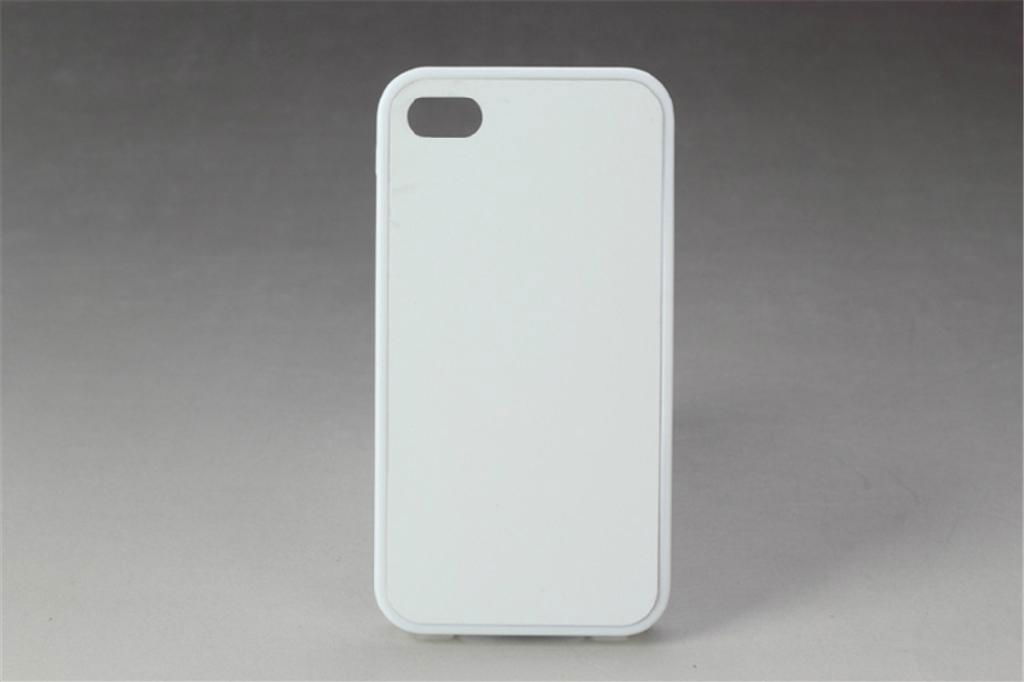 2D TPU + PC Sublimation case for iPhone 4G 4S with blank aluminum insert 5