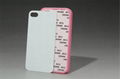 2D TPU + PC Sublimation case for iPhone 4G 4S with blank aluminum insert 6