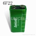 9V 6F22 Zinc Carbon Battery