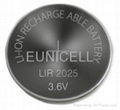  lir2025 3.6V rechargeable battery Li-ion