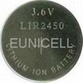 Lir2450 CR2450 3.6V Li-ion rechargeable button battery