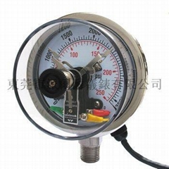 Pressure gauge with electric contact