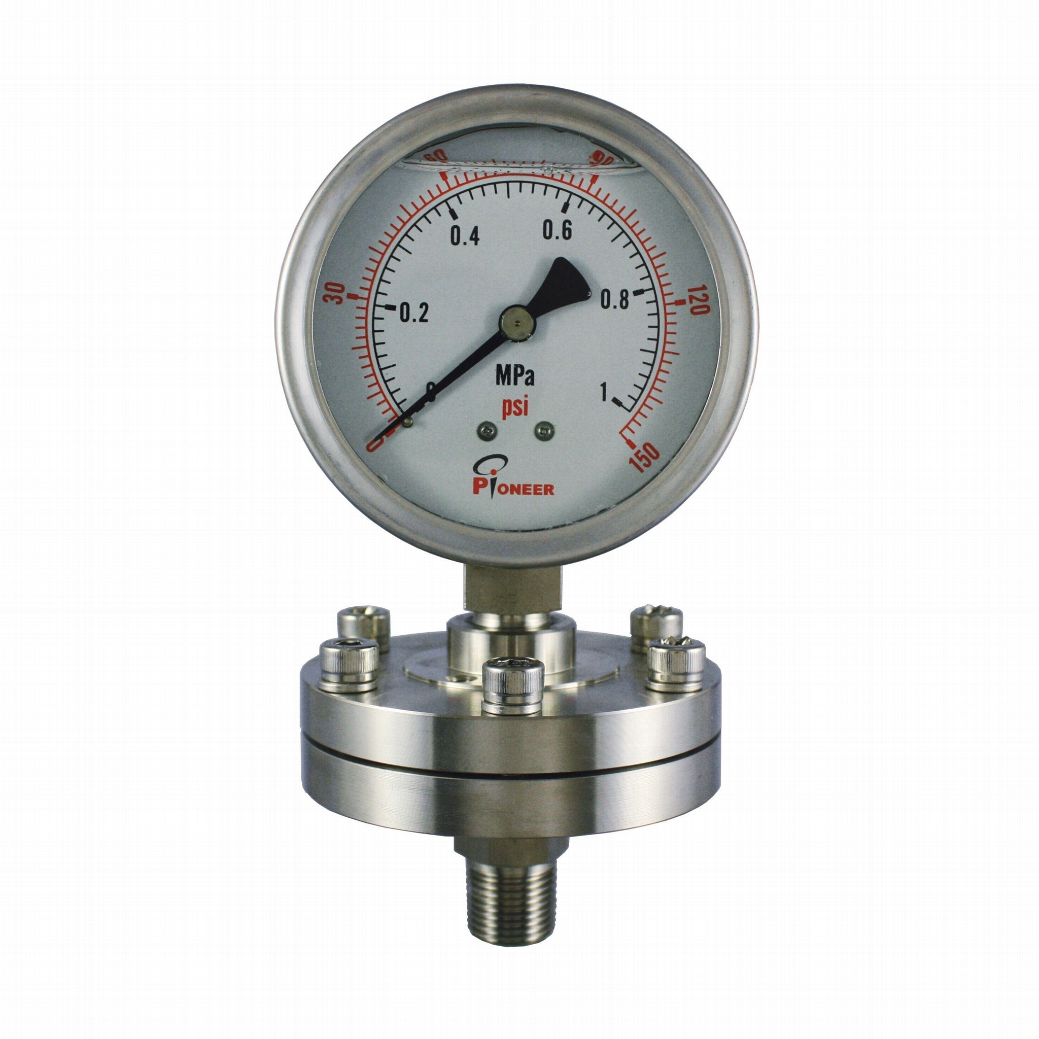 100mm diameter stainless steel diaphragm pressure gauge China