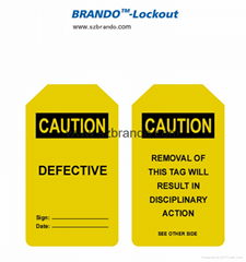 BO-T07 PVC Caution Tagout Label, Safety Tags