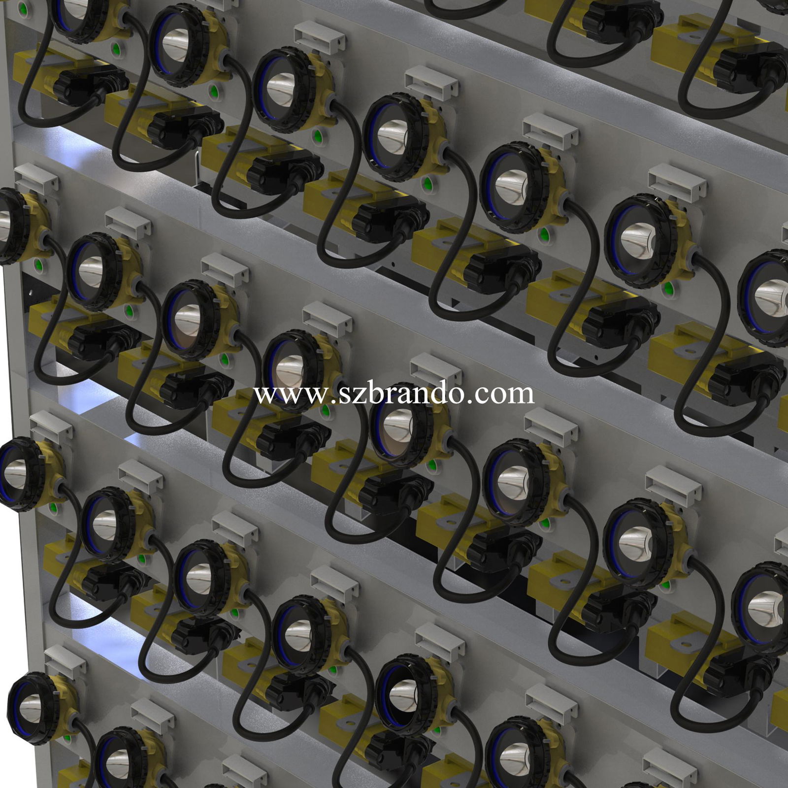 BRANDO New Design 96units LED Cap Lamp Charger Racks with detachable modular 5