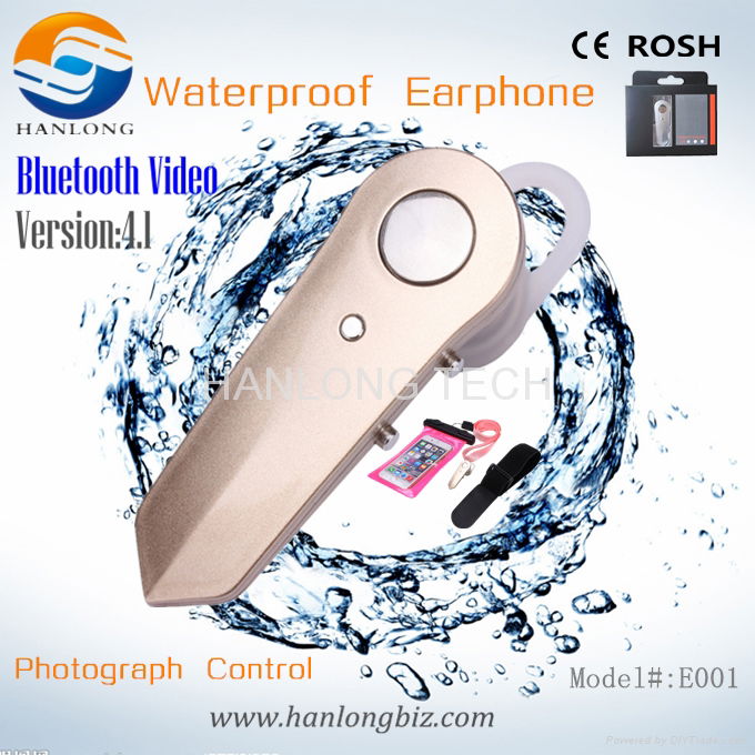 Bluetooth wireless waterproof earphone for swimming