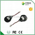CR2032 Lithium button battery with leads and connector