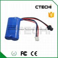 ICR14500 7.4V 1000mAh rechargeable battery pack 2S1P 