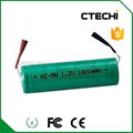 ni-mh 1.2V 1800mAh rechargeable battery AA size with solder tabs