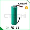 ni-mh 1.2V 1800mAh rechargeable battery AA size with solder tabs