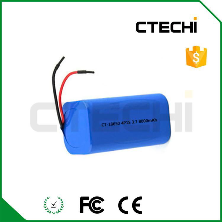 solar light battery3.7v 8000mAh 18650 battery pack  2