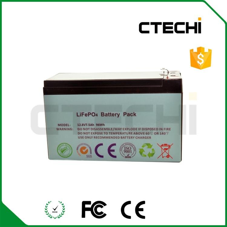 Lifepo4 battery pack 12.8V 7.5Ah 3