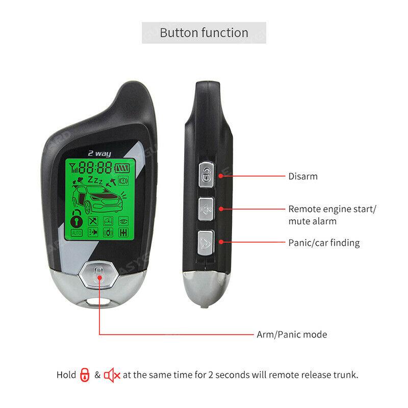 2 way car alarm system auto start vibration alarm microwave/shock warn 2way car alarm