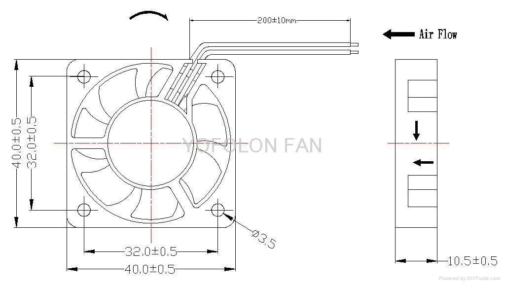 40x40x10mm DC Cooling Fan 12V 24V dc fan  3