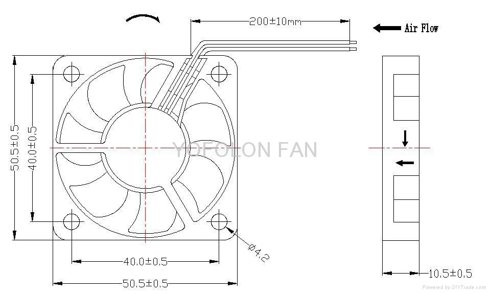 50x50x10mm DC Brushless Fan 12V 24V 50mm dc fan  3