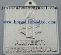 Furniture label  Aluminum name plate adhesive embossed company  logo 