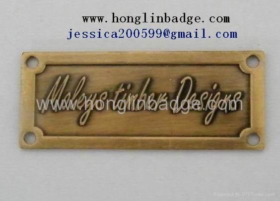 Furniture label  Aluminum name plate adhesive embossed company  logo  2