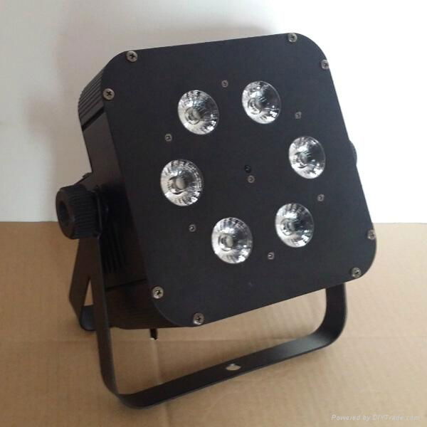 6in1 RGBWAUV battery powered flat led par64 dj lights