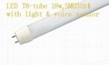 18W LED T8 TUBE with  voice sensor length 1200mm  ETL TUV listed 