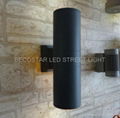 Aluminum round up and downward LED wall light fixture outdoor