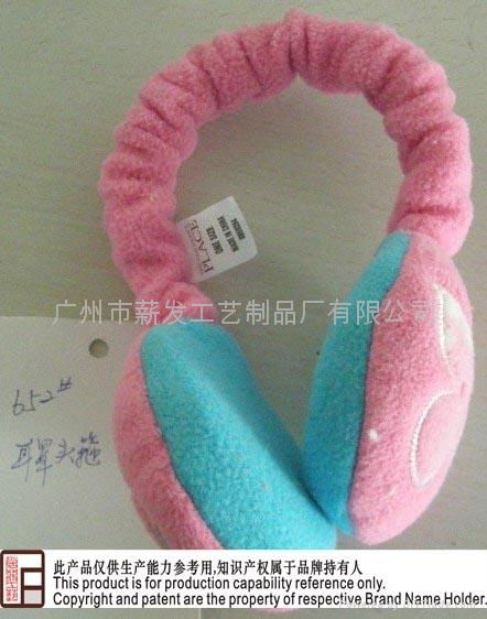 儿童可爱粉色保暖耳罩头箍 2