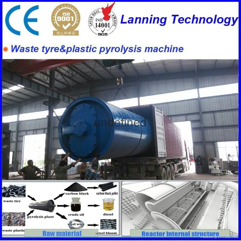 High profit 20T waste tire recycling and pyrolysis plant 50% high oil output CE  4