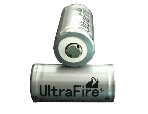 UltraFire 16340 CR123 battery with 3.7V 880mAH