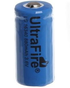 UltraFire 16340 3.7V 880mAh Rechargeable Batteries - Unprotected  3