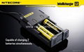 NiteCore IntelliCharger i2 Charger - for charging 18650, 16340(RCR123), 14500, e 3