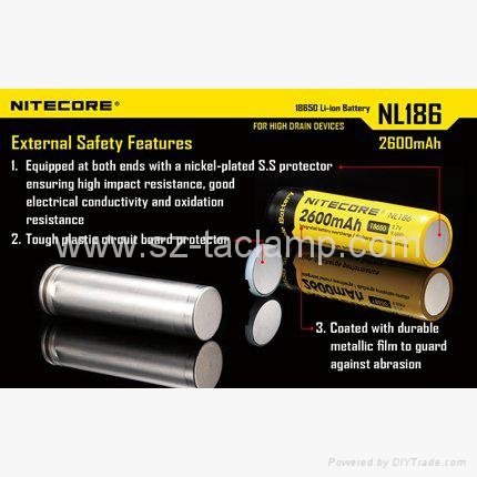 NITECORE 18650 3.7V NL186 2600mAh Rechargeable Li-ion Batteries Protected  5