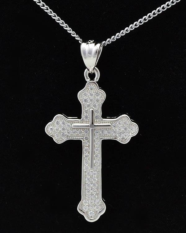silver cross  pendant 