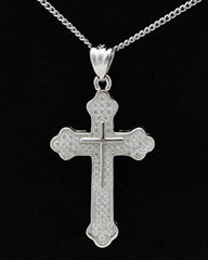 silver cross  pendant