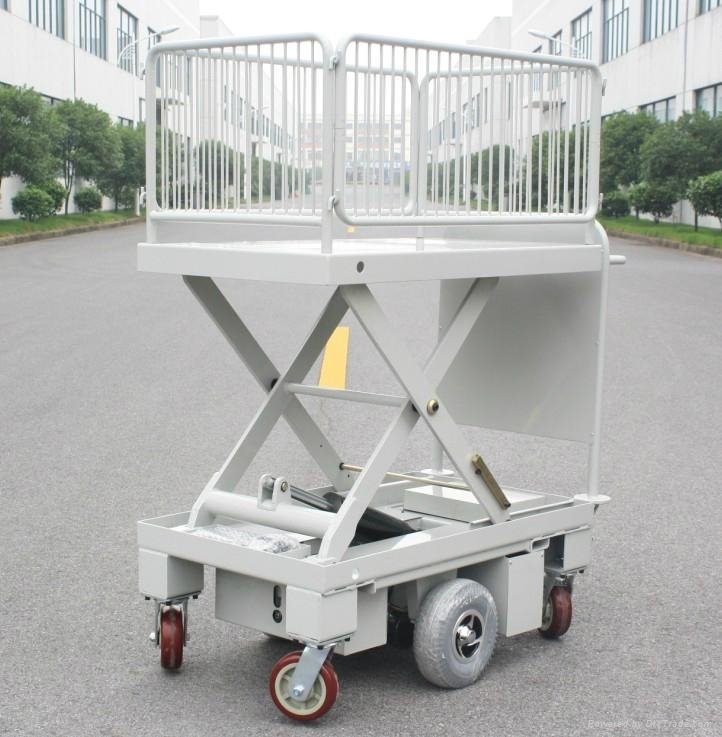 Electric Motorcycle Scissor Lift Table with One Cylinder & Wire Fence 2
