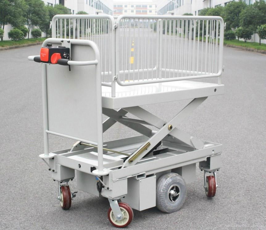 Electric Motorcycle Scissor Lift Table with One Cylinder & Wire Fence 4