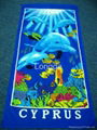 100% Cotton Full Reactive Velour Printed Beach Towel