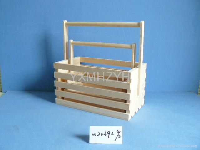 wooden basket rack