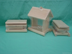 Wooden bird feeder