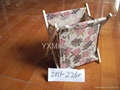 wooden newspaper stand