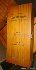 wooden box with wine
