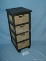 wooden cabinet with burned 
