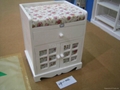 Paulownia wood box with white