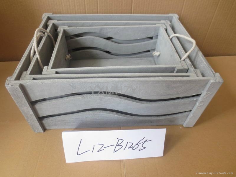 wooden storage box s/3