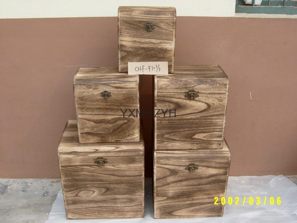 Paulownia wood box with burned 3