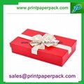Round Hat Printed Paper Jewelry gift Box with Ribbon