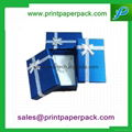 Round Hat Printed Paper Jewelry gift Box with Ribbon