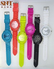 Silicone watch quartz watch with various colors