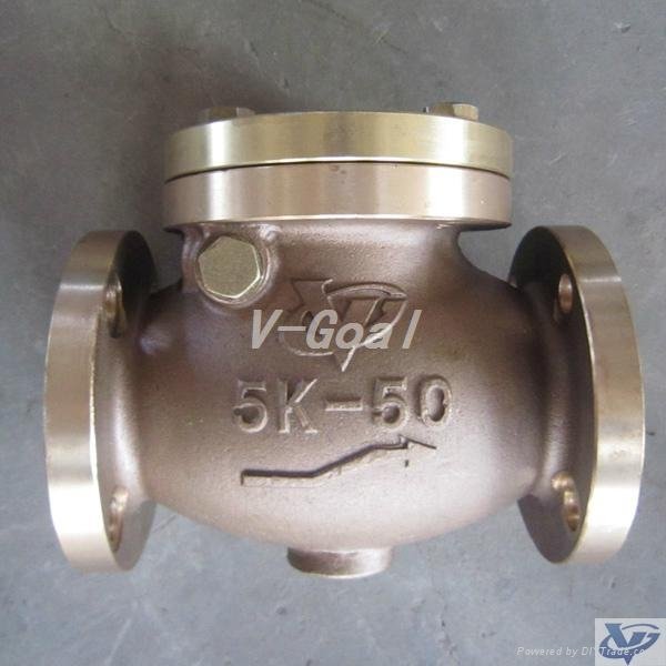 JIS Marine valve bronze Swing Check valve 5k F7371