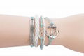 Fashion Infinity Heart Anchor Wheel Charm Friendship Bracelet 3