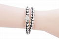 New Stylish Leather Punk Rhinestone Magnet Clasp Bracelet Bangle 4