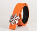 Fashion Silver Christmas Snowflake Buckle Genuine Leather Belt Waistband